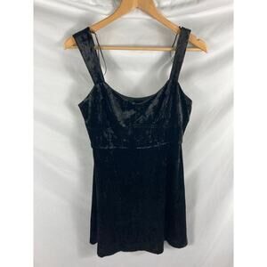 NWT Lush Velvet Sleeveless Mini Dress Black Size Large